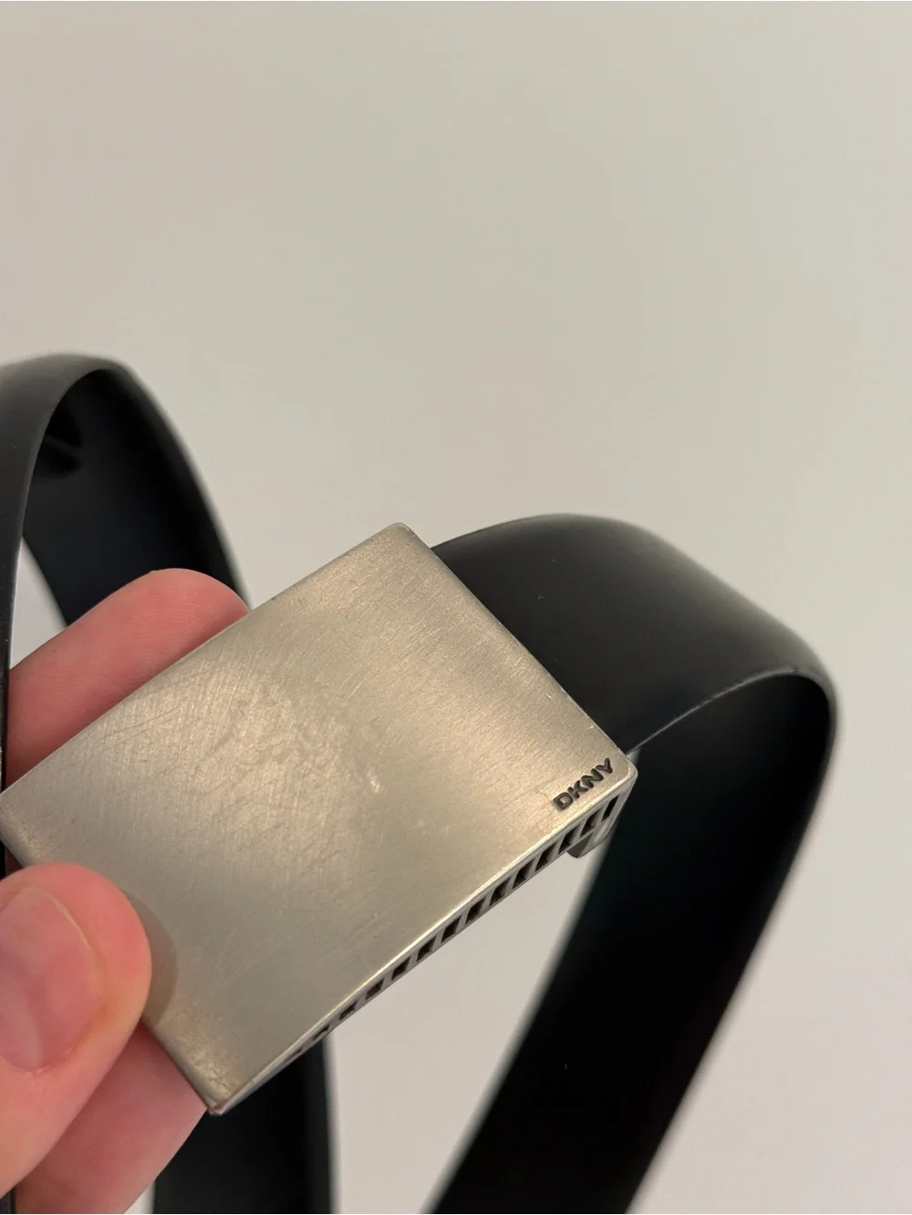 DKNY Black Leather Belt Size 36